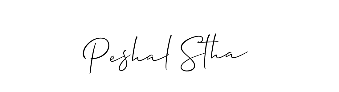 Similarly Allison_Script is the best handwritten signature design. Signature creator online .You can use it as an online autograph creator for name Peshal Stha. Peshal Stha signature style 2 images and pictures png