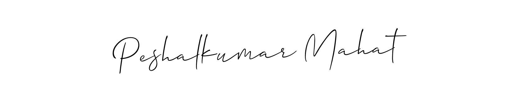 Peshalkumar Mahat stylish signature style. Best Handwritten Sign (Allison_Script) for my name. Handwritten Signature Collection Ideas for my name Peshalkumar Mahat. Peshalkumar Mahat signature style 2 images and pictures png