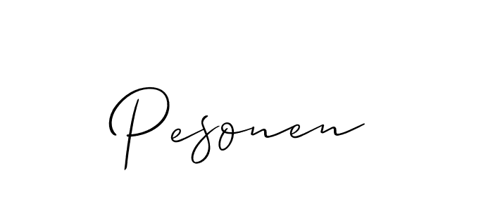 Allison_Script is a professional signature style that is perfect for those who want to add a touch of class to their signature. It is also a great choice for those who want to make their signature more unique. Get Pesonen name to fancy signature for free. Pesonen signature style 2 images and pictures png