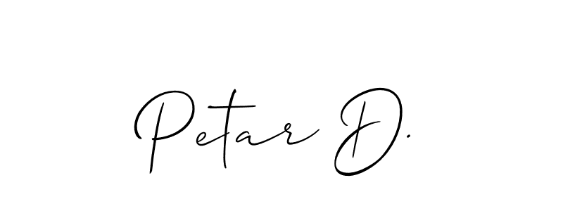 How to Draw Petar D. signature style? Allison_Script is a latest design signature styles for name Petar D.. Petar D. signature style 2 images and pictures png