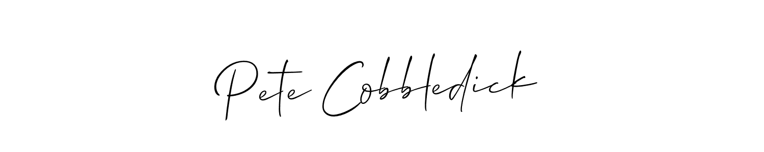 Also we have Pete Cobbledick name is the best signature style. Create professional handwritten signature collection using Allison_Script autograph style. Pete Cobbledick signature style 2 images and pictures png