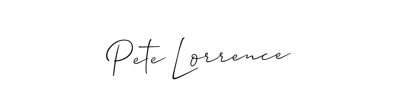 Design your own signature with our free online signature maker. With this signature software, you can create a handwritten (Allison_Script) signature for name Pete Lorrence. Pete Lorrence signature style 2 images and pictures png