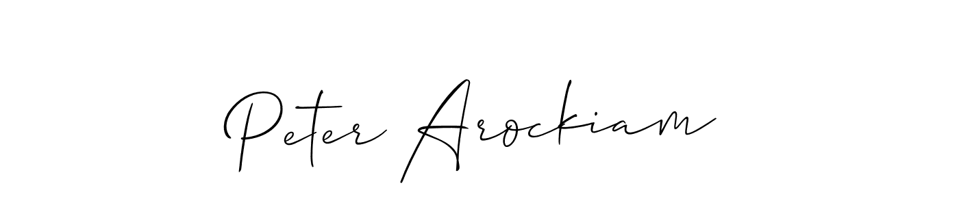 Make a beautiful signature design for name Peter Arockiam. With this signature (Allison_Script) style, you can create a handwritten signature for free. Peter Arockiam signature style 2 images and pictures png