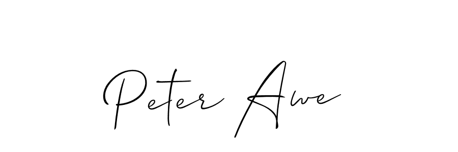 Make a beautiful signature design for name Peter Awe. With this signature (Allison_Script) style, you can create a handwritten signature for free. Peter Awe signature style 2 images and pictures png