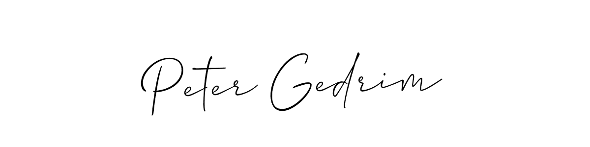Peter Gedrim stylish signature style. Best Handwritten Sign (Allison_Script) for my name. Handwritten Signature Collection Ideas for my name Peter Gedrim. Peter Gedrim signature style 2 images and pictures png