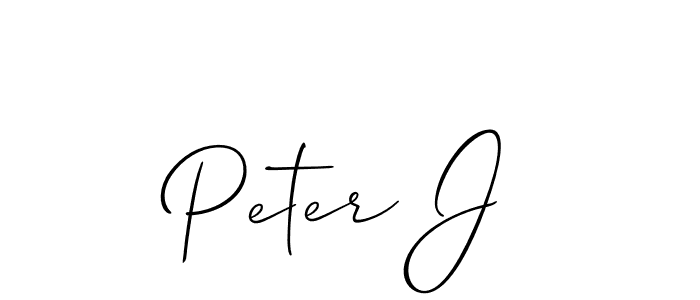 You should practise on your own different ways (Allison_Script) to write your name (Peter J) in signature. don't let someone else do it for you. Peter J signature style 2 images and pictures png