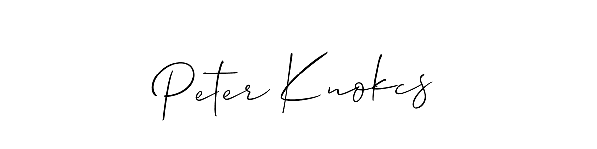 Create a beautiful signature design for name Peter Knokcs. With this signature (Allison_Script) fonts, you can make a handwritten signature for free. Peter Knokcs signature style 2 images and pictures png