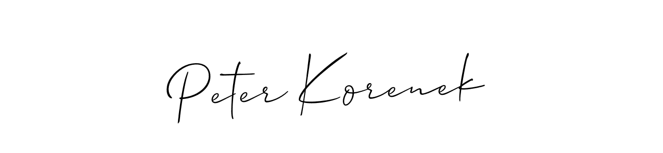 Use a signature maker to create a handwritten signature online. With this signature software, you can design (Allison_Script) your own signature for name Peter Korenek. Peter Korenek signature style 2 images and pictures png