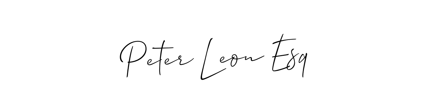 Make a beautiful signature design for name Peter Leon Esq. With this signature (Allison_Script) style, you can create a handwritten signature for free. Peter Leon Esq signature style 2 images and pictures png