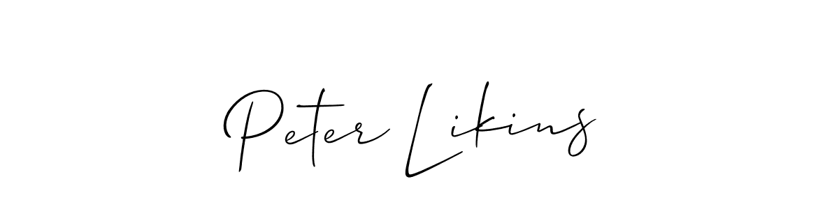 How to make Peter Likins name signature. Use Allison_Script style for creating short signs online. This is the latest handwritten sign. Peter Likins signature style 2 images and pictures png