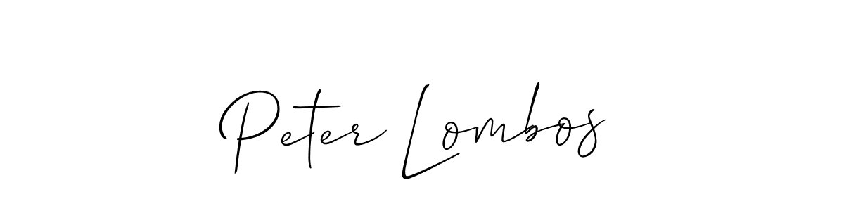 The best way (Allison_Script) to make a short signature is to pick only two or three words in your name. The name Peter Lombos include a total of six letters. For converting this name. Peter Lombos signature style 2 images and pictures png