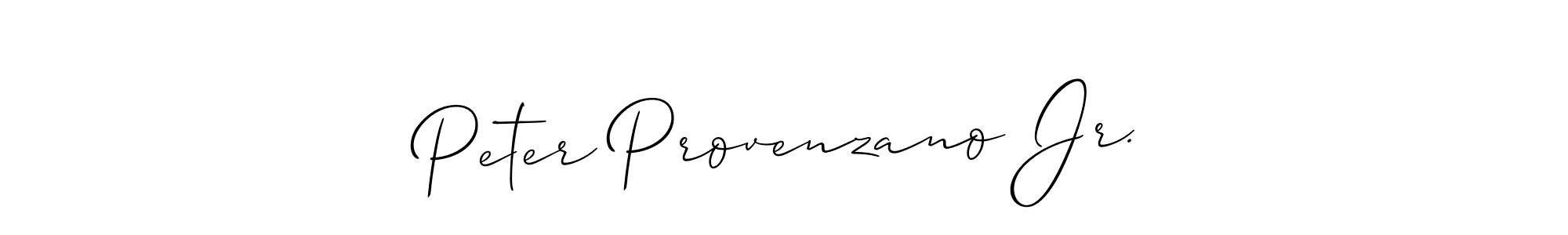 Use a signature maker to create a handwritten signature online. With this signature software, you can design (Allison_Script) your own signature for name Peter Provenzano Jr.. Peter Provenzano Jr. signature style 2 images and pictures png
