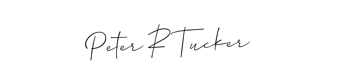 Create a beautiful signature design for name Peter R Tucker. With this signature (Allison_Script) fonts, you can make a handwritten signature for free. Peter R Tucker signature style 2 images and pictures png