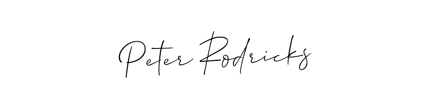 Peter Rodricks stylish signature style. Best Handwritten Sign (Allison_Script) for my name. Handwritten Signature Collection Ideas for my name Peter Rodricks. Peter Rodricks signature style 2 images and pictures png