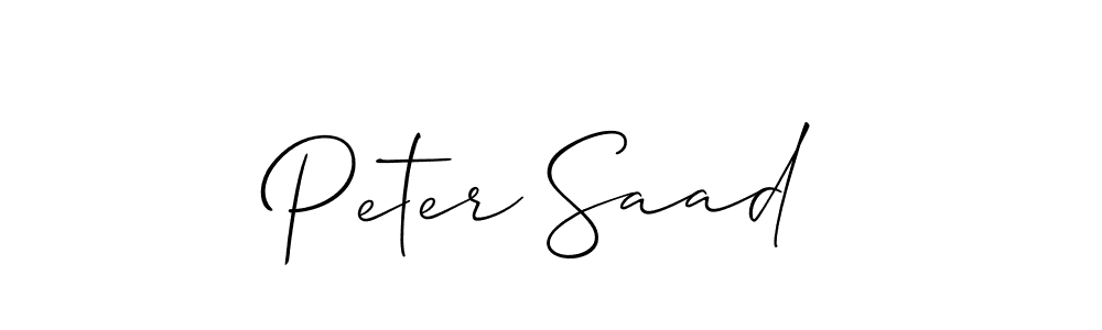 Use a signature maker to create a handwritten signature online. With this signature software, you can design (Allison_Script) your own signature for name Peter Saad. Peter Saad signature style 2 images and pictures png