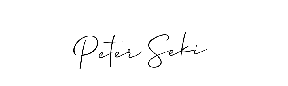 The best way (Allison_Script) to make a short signature is to pick only two or three words in your name. The name Peter Seki include a total of six letters. For converting this name. Peter Seki signature style 2 images and pictures png