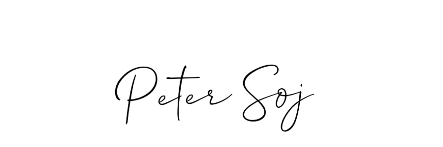 Make a beautiful signature design for name Peter Soj. With this signature (Allison_Script) style, you can create a handwritten signature for free. Peter Soj signature style 2 images and pictures png