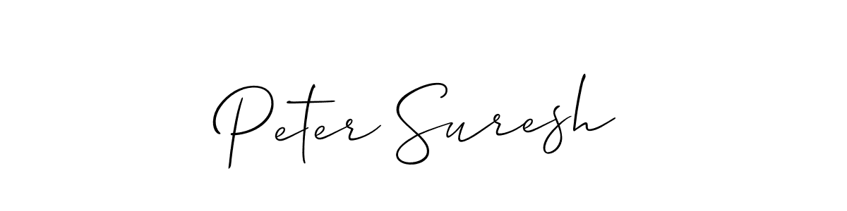 The best way (Allison_Script) to make a short signature is to pick only two or three words in your name. The name Peter Suresh include a total of six letters. For converting this name. Peter Suresh signature style 2 images and pictures png