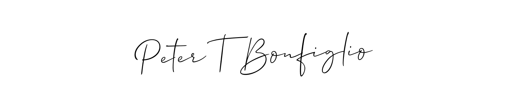 Use a signature maker to create a handwritten signature online. With this signature software, you can design (Allison_Script) your own signature for name Peter T Bonfiglio. Peter T Bonfiglio signature style 2 images and pictures png