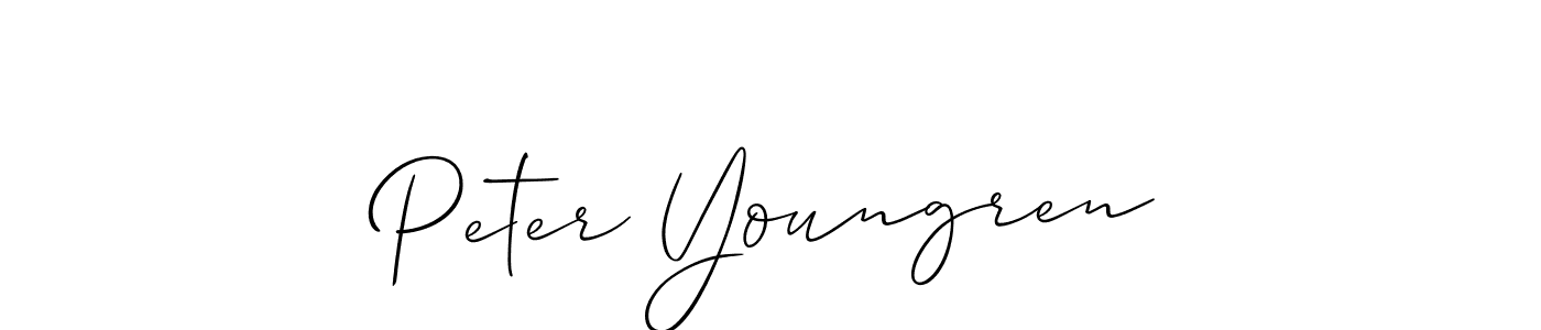 How to make Peter Youngren signature? Allison_Script is a professional autograph style. Create handwritten signature for Peter Youngren name. Peter Youngren signature style 2 images and pictures png