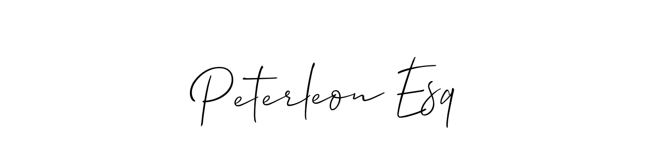 It looks lik you need a new signature style for name Peterleon Esq. Design unique handwritten (Allison_Script) signature with our free signature maker in just a few clicks. Peterleon Esq signature style 2 images and pictures png