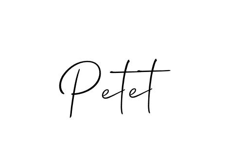 How to make Petet name signature. Use Allison_Script style for creating short signs online. This is the latest handwritten sign. Petet signature style 2 images and pictures png