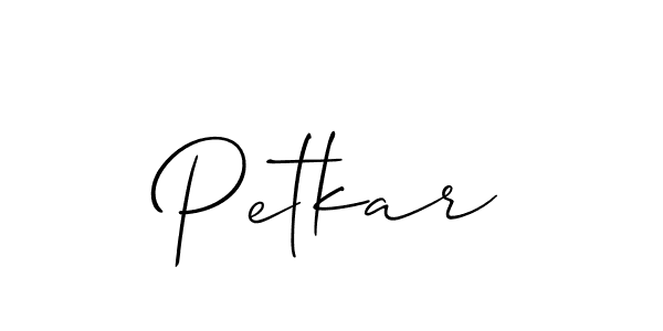 How to make Petkar signature? Allison_Script is a professional autograph style. Create handwritten signature for Petkar name. Petkar signature style 2 images and pictures png