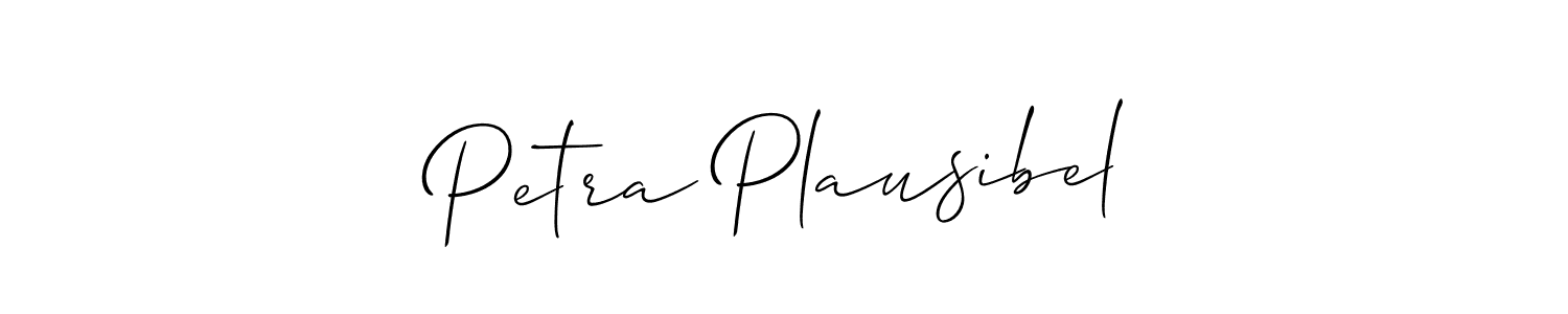 The best way (Allison_Script) to make a short signature is to pick only two or three words in your name. The name Petra Plausibel include a total of six letters. For converting this name. Petra Plausibel signature style 2 images and pictures png