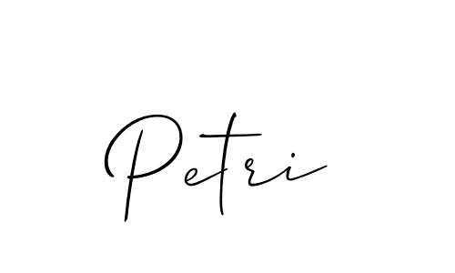 Use a signature maker to create a handwritten signature online. With this signature software, you can design (Allison_Script) your own signature for name Petri. Petri signature style 2 images and pictures png