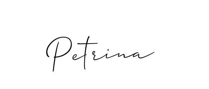 Similarly Allison_Script is the best handwritten signature design. Signature creator online .You can use it as an online autograph creator for name Petrina. Petrina signature style 2 images and pictures png