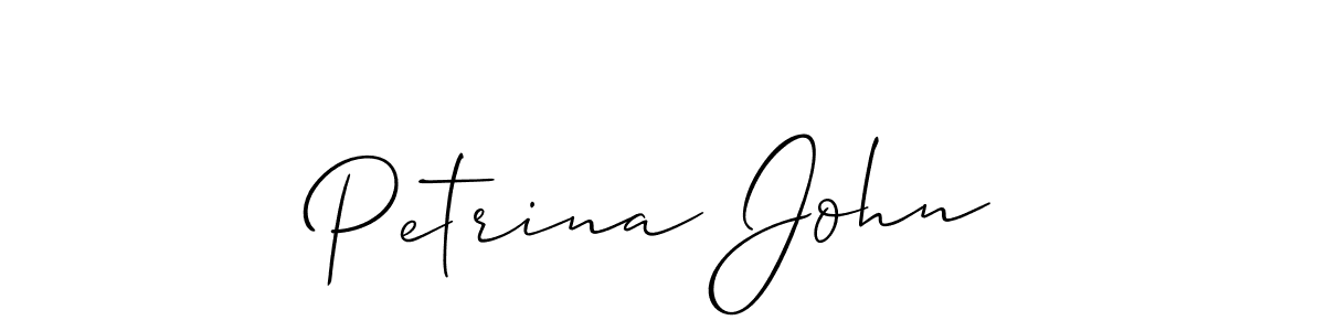 How to make Petrina John signature? Allison_Script is a professional autograph style. Create handwritten signature for Petrina John name. Petrina John signature style 2 images and pictures png