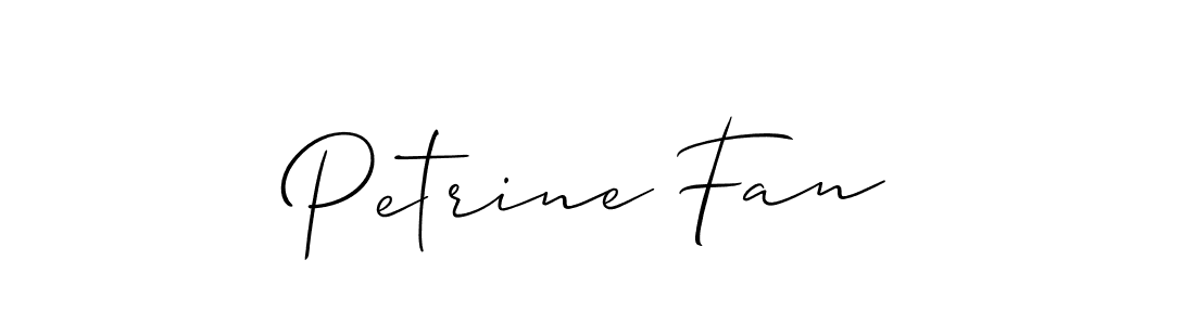 Design your own signature with our free online signature maker. With this signature software, you can create a handwritten (Allison_Script) signature for name Petrine Fan. Petrine Fan signature style 2 images and pictures png