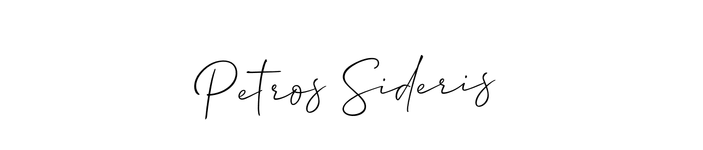 Use a signature maker to create a handwritten signature online. With this signature software, you can design (Allison_Script) your own signature for name Petros Sideris. Petros Sideris signature style 2 images and pictures png