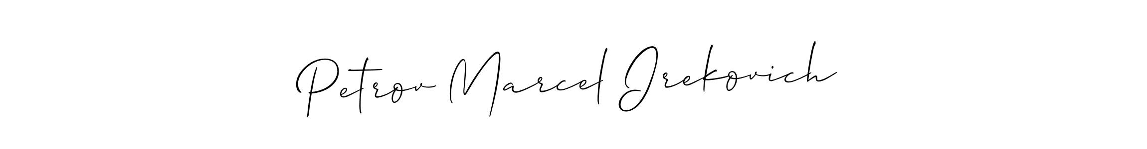 Allison_Script is a professional signature style that is perfect for those who want to add a touch of class to their signature. It is also a great choice for those who want to make their signature more unique. Get Petrov Marcel Irekovich name to fancy signature for free. Petrov Marcel Irekovich signature style 2 images and pictures png