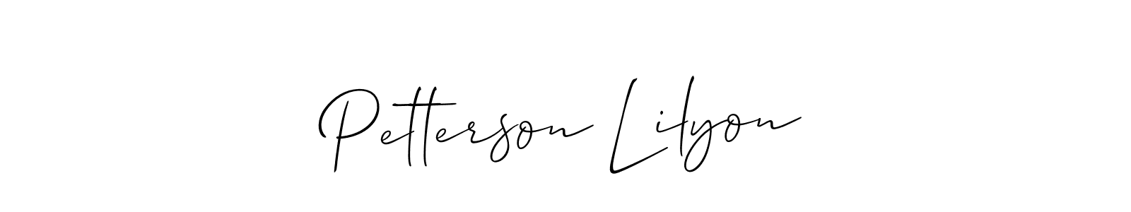 Petterson Lilyon stylish signature style. Best Handwritten Sign (Allison_Script) for my name. Handwritten Signature Collection Ideas for my name Petterson Lilyon. Petterson Lilyon signature style 2 images and pictures png