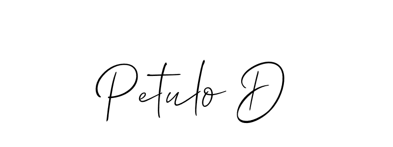 This is the best signature style for the Petulo D name. Also you like these signature font (Allison_Script). Mix name signature. Petulo D signature style 2 images and pictures png