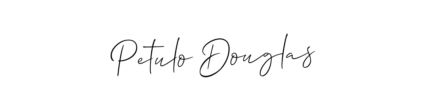 The best way (Allison_Script) to make a short signature is to pick only two or three words in your name. The name Petulo Douglas include a total of six letters. For converting this name. Petulo Douglas signature style 2 images and pictures png