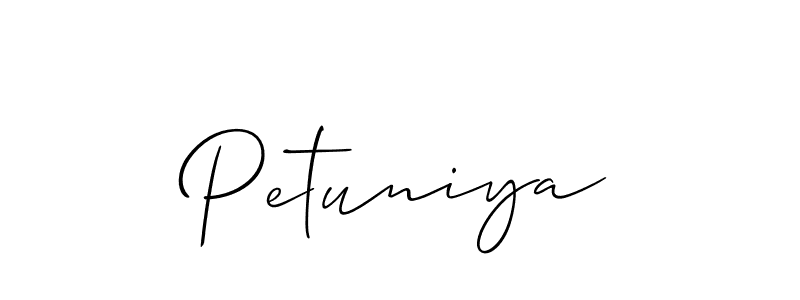 Make a short Petuniya signature style. Manage your documents anywhere anytime using Allison_Script. Create and add eSignatures, submit forms, share and send files easily. Petuniya signature style 2 images and pictures png