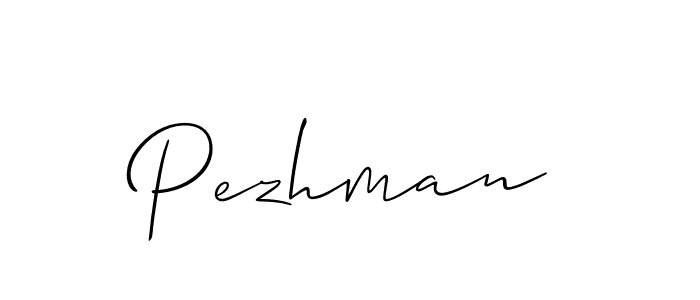 Design your own signature with our free online signature maker. With this signature software, you can create a handwritten (Allison_Script) signature for name Pezhman. Pezhman signature style 2 images and pictures png