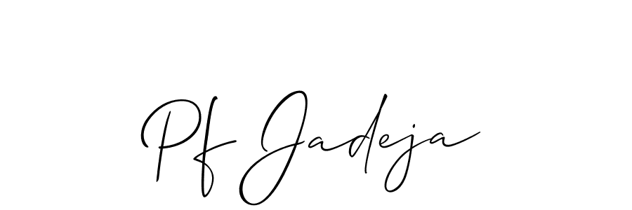You can use this online signature creator to create a handwritten signature for the name Pf Jadeja. This is the best online autograph maker. Pf Jadeja signature style 2 images and pictures png