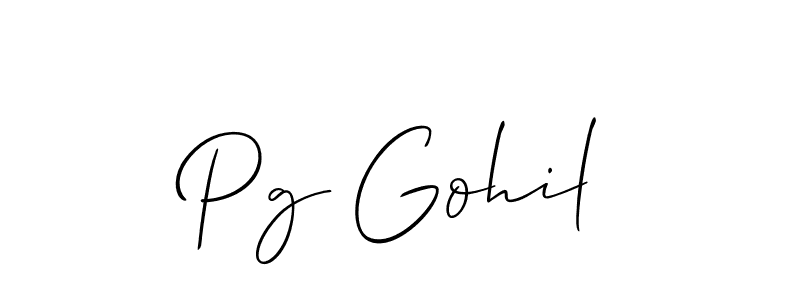 The best way (Allison_Script) to make a short signature is to pick only two or three words in your name. The name Pg Gohil include a total of six letters. For converting this name. Pg Gohil signature style 2 images and pictures png