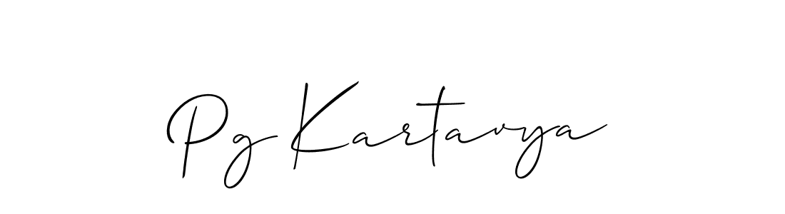 Use a signature maker to create a handwritten signature online. With this signature software, you can design (Allison_Script) your own signature for name Pg Kartavya. Pg Kartavya signature style 2 images and pictures png