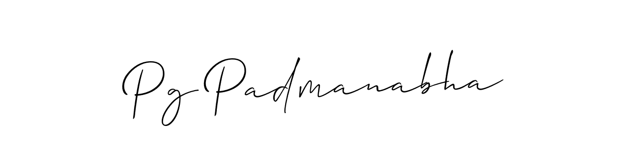 Make a beautiful signature design for name Pg Padmanabha. With this signature (Allison_Script) style, you can create a handwritten signature for free. Pg Padmanabha signature style 2 images and pictures png