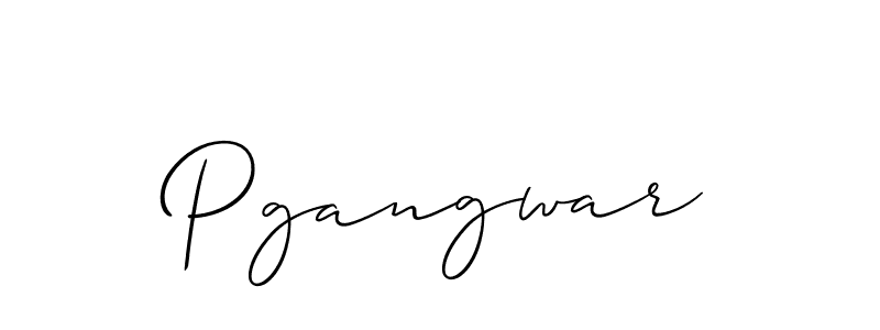 It looks lik you need a new signature style for name Pgangwar. Design unique handwritten (Allison_Script) signature with our free signature maker in just a few clicks. Pgangwar signature style 2 images and pictures png