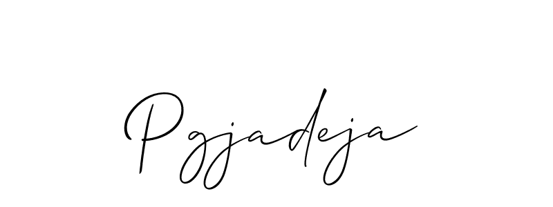 Allison_Script is a professional signature style that is perfect for those who want to add a touch of class to their signature. It is also a great choice for those who want to make their signature more unique. Get Pgjadeja name to fancy signature for free. Pgjadeja signature style 2 images and pictures png