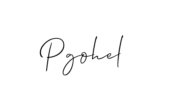 Create a beautiful signature design for name Pgohel. With this signature (Allison_Script) fonts, you can make a handwritten signature for free. Pgohel signature style 2 images and pictures png