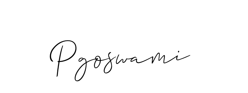 Also You can easily find your signature by using the search form. We will create Pgoswami name handwritten signature images for you free of cost using Allison_Script sign style. Pgoswami signature style 2 images and pictures png