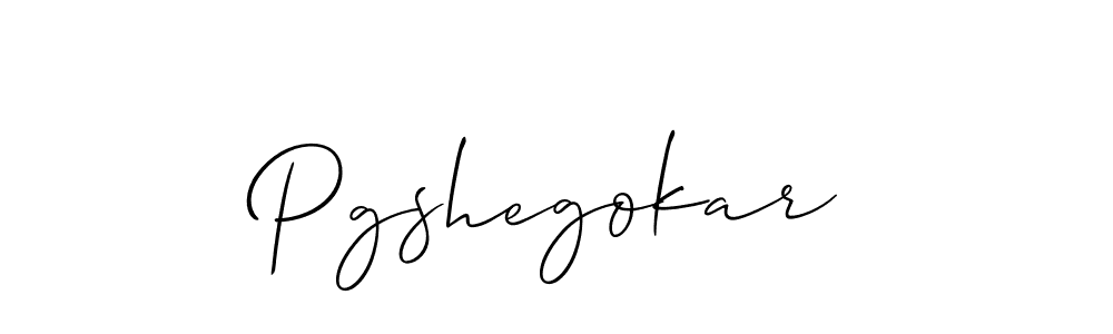 Make a beautiful signature design for name Pgshegokar. With this signature (Allison_Script) style, you can create a handwritten signature for free. Pgshegokar signature style 2 images and pictures png