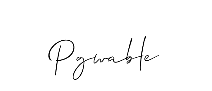 Design your own signature with our free online signature maker. With this signature software, you can create a handwritten (Allison_Script) signature for name Pgwable. Pgwable signature style 2 images and pictures png