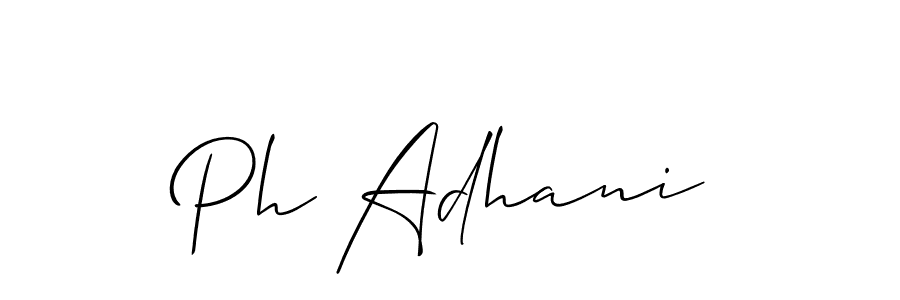 Also You can easily find your signature by using the search form. We will create Ph Adhani name handwritten signature images for you free of cost using Allison_Script sign style. Ph Adhani signature style 2 images and pictures png